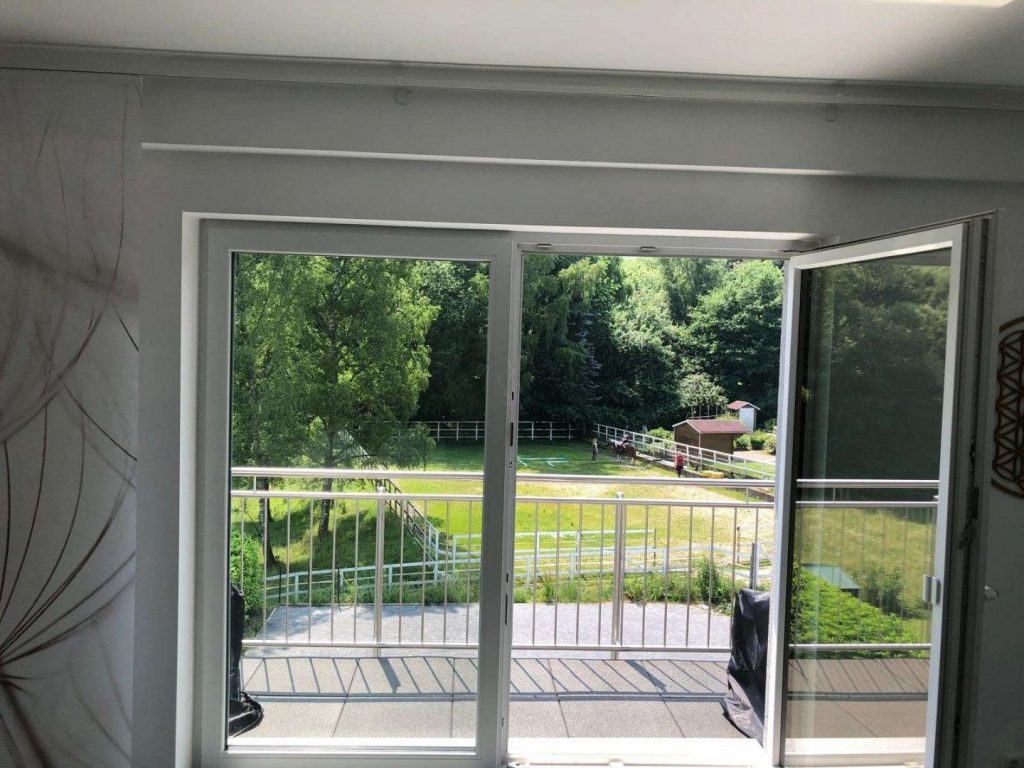 Blick auf die Pferdekoppel